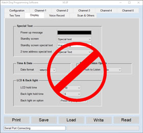 Old Programming Software Display Tab Screenshot